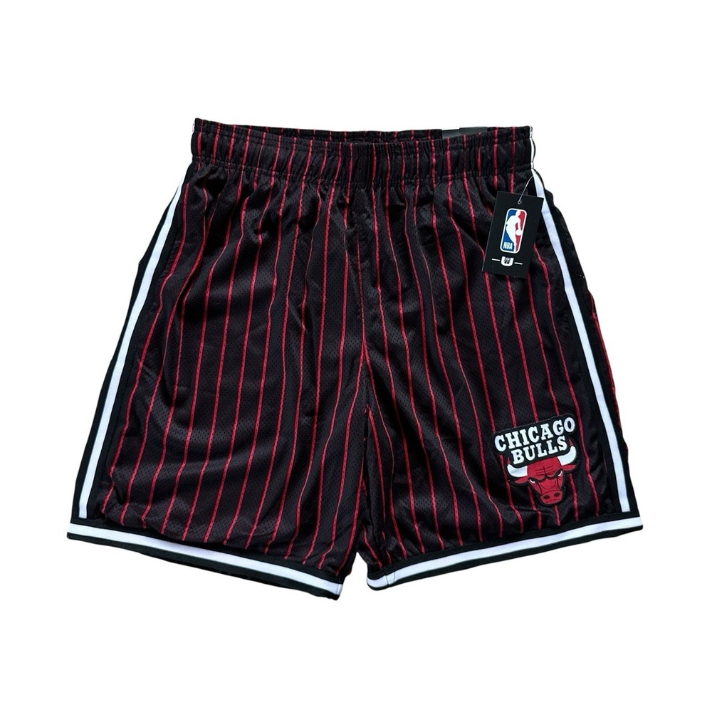 NBA Chicago Bulls Pinstripe Basketball Mesh Shorts Mens Size Medium 8' Inseam